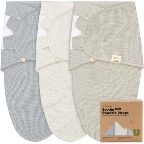 3pk Soothe Wren Swaddle Sleep Sacks, Organic Newborn Swaddles Wrap 0-3 Months, Soft Baby Wearable Blanket (Granite, One Size)