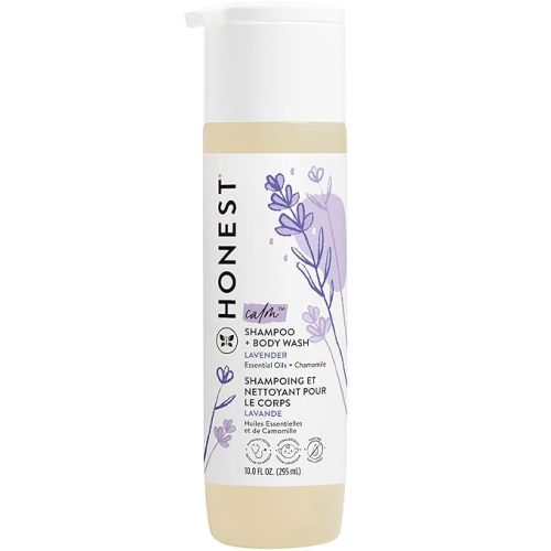 The Honest Company 2-in-1 Cleansing Shampoo + Body Wash | Gentle for Baby | Naturally Derived, Tear-free, Hypoallergenic | Lavender Calm, 10 fl oz - 10 Fl Oz (Pack of 1)