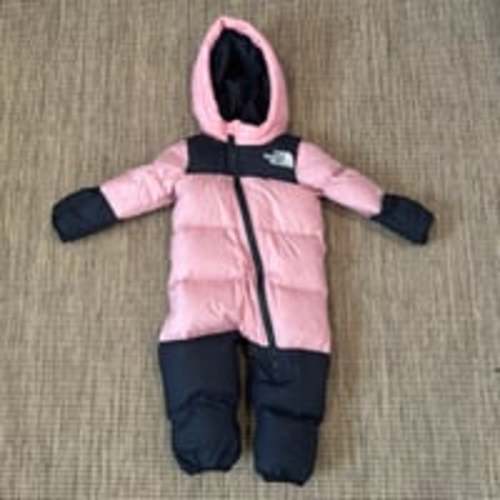 THE NORTH FACE 1996 Retro Style Infant Nuptse One Piece - Pink Black 3-6 Months