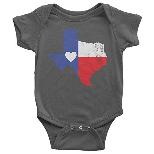Threadrock Baby Texas State Flag with Heart Infant Bodysuit