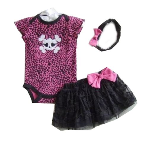 Litte Diva Skull Tutu Set - New 12 Months Black