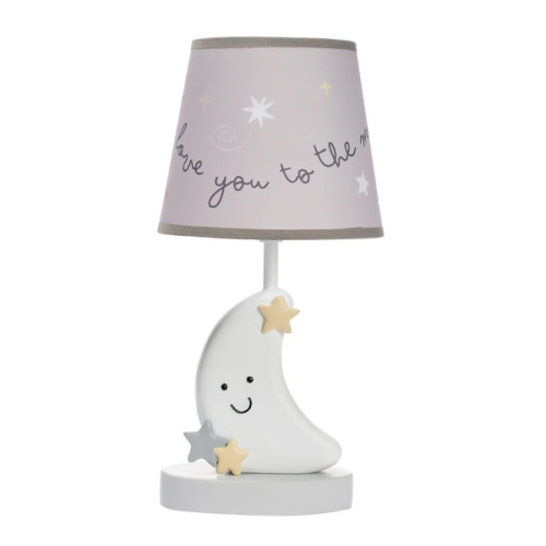 Little Star Celestial Moon Nursery Lamp with Shade and Bulb – Lambs & Ivy