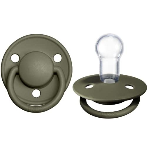 BIBS Pacifiers – De Lux | BPA-Free Silicone Baby Pacifier | Made in Denmark | Set of 2 Soothers (Hunter Green, One Size Silicone) - 0-18 Month Silicone