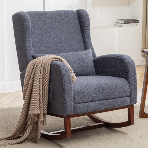 Harriet Bee Julyanna 30.1" Wide Gliders Rocking Chair with Solid Wood Leg and Footrest & Reviews | Wayfair