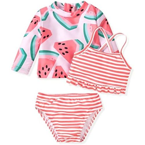 HINTINA Newborn Baby Girl 3-Piece Rashguard Sets