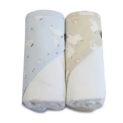 Bubba Blue 2 Pack Hooded Towel Provincial Sky/Almond | Baby Bunting AU