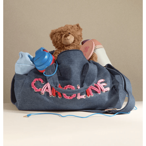 Thready to Go Kids' Custom Duffle - Dark Denim/Pink Multi