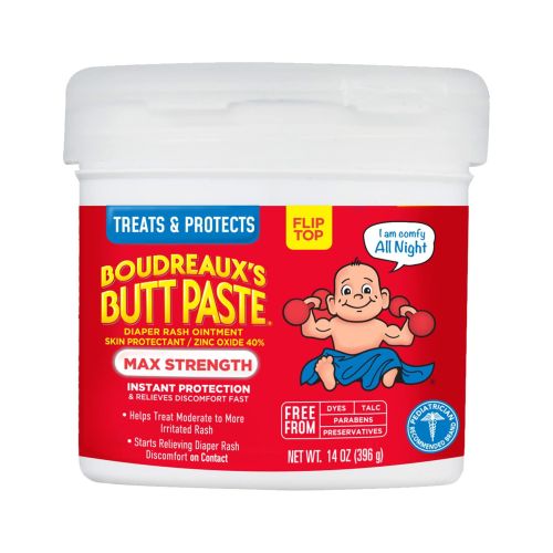 Boudreaux's Butt Paste Maximum Strength Diaper Rash Cream, Ointment for Baby, 14 oz Flip-Top Jar