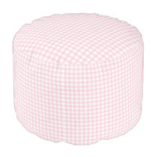 Pastel Pink Gingham Pouf | Zazzle