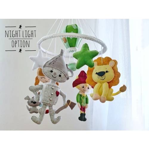 Wizard of Oz baby crib mobile nursery decor Felt baby boy girl nursery mobile Baby cot mobile Custom baby girl gifts