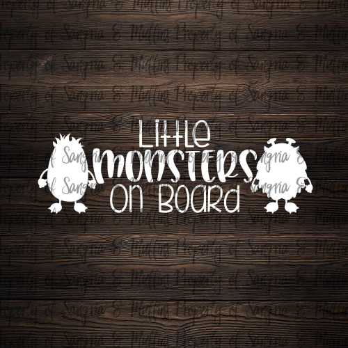 Little Monsters on board, kids on board, mini van sticker, window sticker, car decal, kids sticker, caution sticker, monster sticker