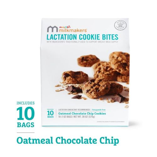 Munchkin Milkmakers Lactation Cookie Bites - Oatmeal Chocolate Chip - 20oz/10ct