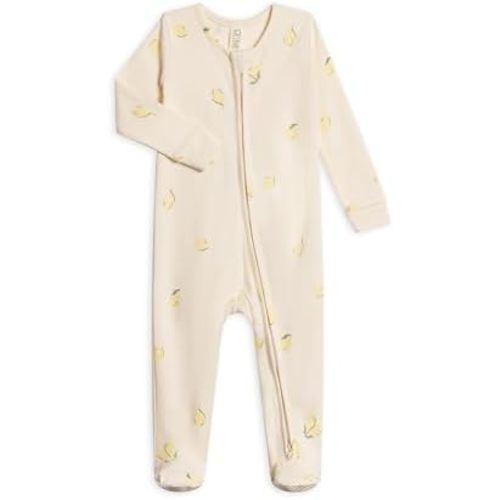 Colored Organics Baby Zip-Up Footed Sleeper with 2-Way Zipper - Newborn Organic Cotton Pajamas