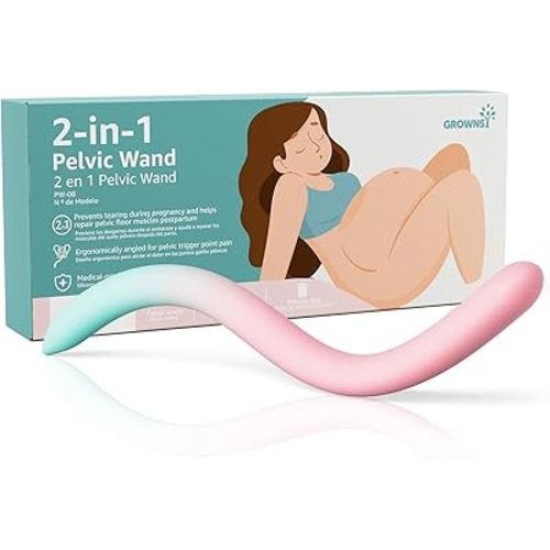 GROWNSY Perineal Massage Tool for Pregnancy Labor and Birth Prep, Pelvic Wand Tool Pelvic Floor Muscle Massager for Pelvic Physical Therapy & Pain Relief for Labor and Delivery Postpartum Essentials