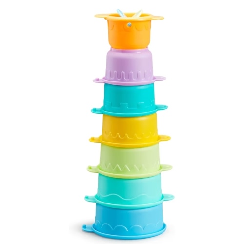 Munchkin Connect-A-Cup Bath Toy, Stacking and Straining Cups for Baby and Toddler