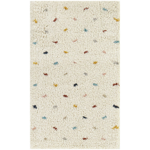 Cassiday Dot Rainbow Colored Shag Area Rug