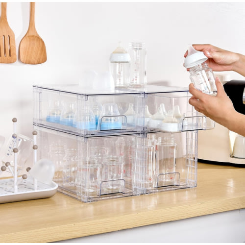 4 Pack Acrylic Stackable Storage Drawers