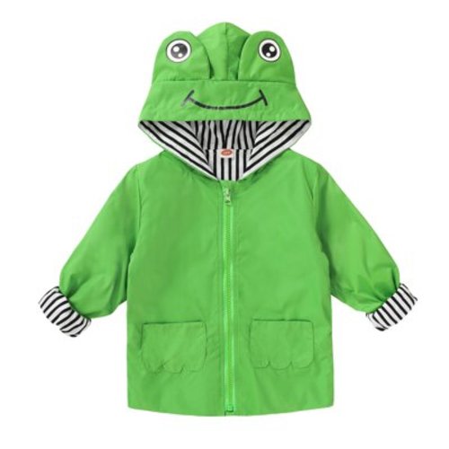 Younger Tree Baby Boy Girl Raincoat Kid Cute Cartoon Hoodie Zipper Rain Jacket Outfits for 12-24 Months