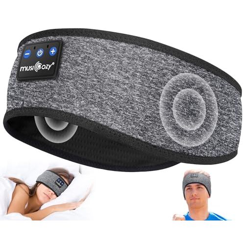MUSICOZY Sleep Headphones Bluetooth 5.4 Headband, Wireless Earphones Music Sleep Earbuds Sleeping Eye Mask with HD Stereo Speakers for Workout Running Travel Yoga, Ideal Gifts for Women Men