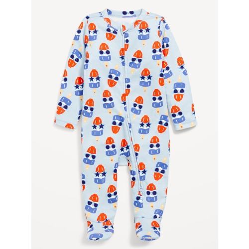 Printed 2-Way-Zip Sleep & Play Footed One-Piece for Baby