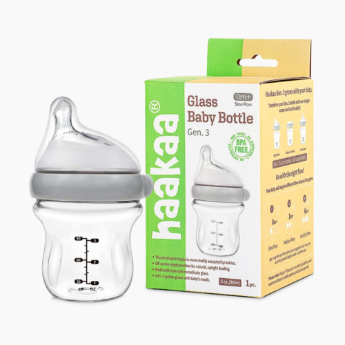 Haakaa Glass Baby Bottle - Clear, 4 Oz, 1