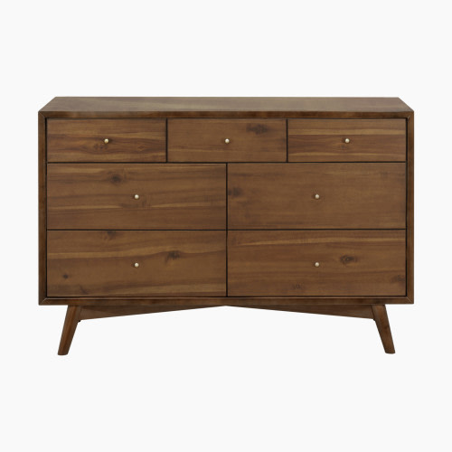 babyletto Palma 7-Drawer Double Dresser - Natural Walnut