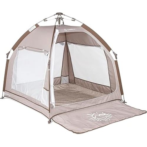 Baby Delight Go with Me Villa Portable Tent and Playard | Kids Tent and Playhouse | Indoor and Outdoor | Sandstone