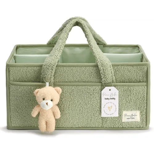 PeraBella Baby Diaper Caddy Organizer for Changing Table, Baby Storage Basket for Diapers and Baby Wipes, Gift for Baby Shower, Car Caddy Organizer, Nursery Diaper Organizer, Portable Diaper Storage