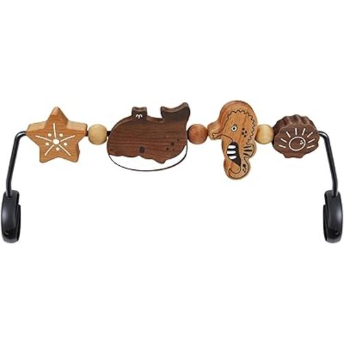 Baby Bjorn Bouncer Toy Bar - Toy Bar for Baby Bouncer Soft & Bliss, Easy to Attach and Remove, 360°Rotating Natural Wooden Toys, Exciting Design for Curious Babies, Sea Animals