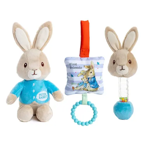 KIDS PREFERRED Beatrix Potter Peter Rabbit Gift Set with Stuffed Animal, Rattle, and Teether