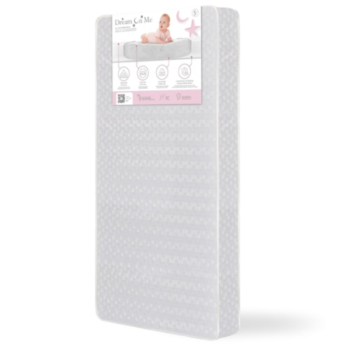 Dream On Me Honeycomb Orthopedic Firm Fiber Standard Baby Crib Mattress, Greenguard Gold and JPMA Certified, 5” Fiber Core Optimum Support, Fits Crib and Toddler Bed, Waterproof Vinyl Cover
