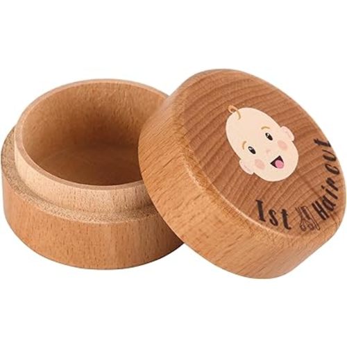 Baby's First Hair Keepsake Box, Wooden Fetal Hair Collection Box Cute Hair Keepsake Box Baby Keepsake Box for Baby Shower Birthday Gift