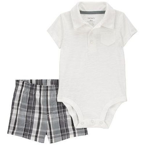 Baby Boy Carter's 2-Piece Polo Bodysuit & Plaid Short Set