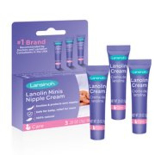 Lansinoh Lanolin Nipple Cream for Breastfeeding Mothers, .25 Oz each, 3 Mini Tubes