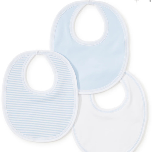 Blue Stripe 3 Pack Bib Set w/ Tulle Bag