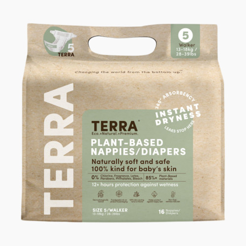 Terra Premium Plant-Based Diapers - Size 5 (128 Ct)