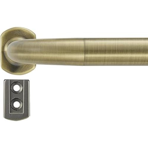 Splicing Room Darking Curtain Rods for Windows 28-148”, 1inch Diameter Wrap Around Adjustable Drapery Blackout Curtain Rod, Antique Bronze