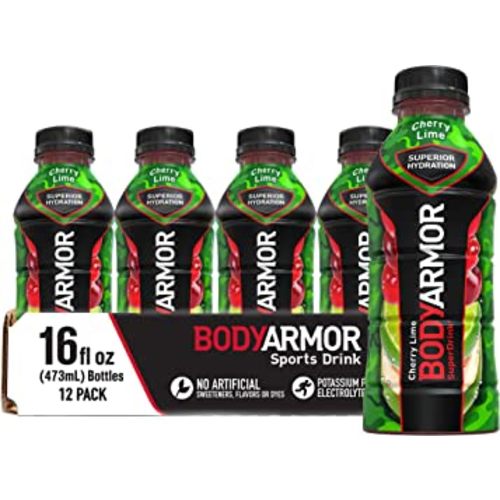 BODYARMOR Sports Drink Sports Beverage, Cherry Lime, Natural Flavors With Vitamins, Potassium-Packed Electrolytes, Perfect For Athletes, 16 Fl Oz (Pack of 12)
