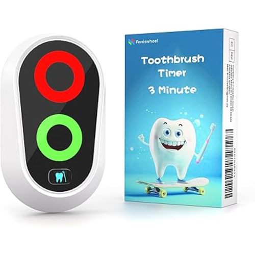 Toothbrushing Timer for Kids 2 to 3 Minutes, Funny Novelty Gift for Kids Adults, Magnetic Waterproof Timer with Color Lights in Bathroom for Children Training Coach (White)
