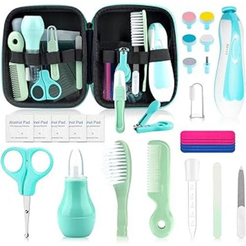 Baby Grooming Kit for Boys Girls Safety Newborn Nursery Essentials Grooming Set Gift for First-time Parents, Green 26 in 1