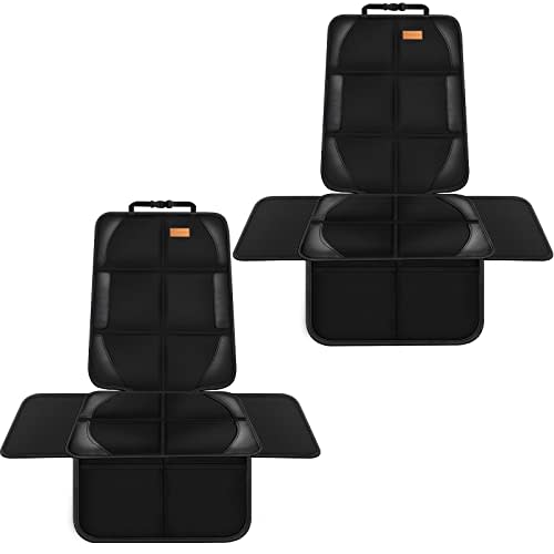 Car Seat Protector, 2 Pack of Seat Protectors, Thickest Padded 600D Fabric Padding, Waterproof, Durable, Anti Slip Backing, Child Seat Protection, Suitable for Babies, Toddlers, Children(2 Protector)
