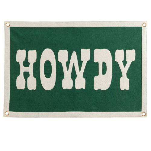 Howdy Pennant Flag, Camp Flag, Felt Pennant Flag, Wall Decor, Wall Hanging