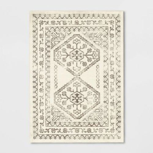 Washable Distressed Persian Accent Rug Cream - Threshold™