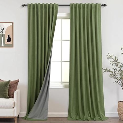 KOUFALL Farmhouse Christmas Blackout Curtains & Drapes for Living Room,Holiday Window Treatments Cortinas De Navidad para Sala