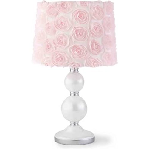 Levtex Baby - Lámpara de mesa y pantalla Elise - Base de husillo con lámpara roseta rosa - Accesorios para guardería - Medidas: 22 pulgadas de alto y 6 pulgadas de diámetro