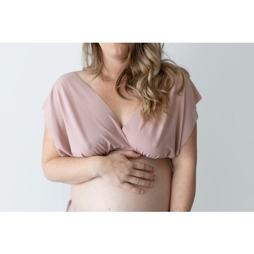 Blush Labour Top. Water Birth Top. Made in Canada. Home birth Outfit