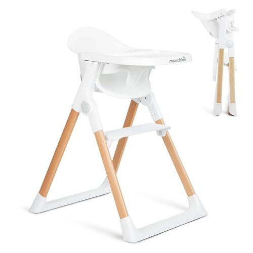 Munchkin Float Baby High Chair for Babies and Toddlers, Foldable for Easy Storage, White