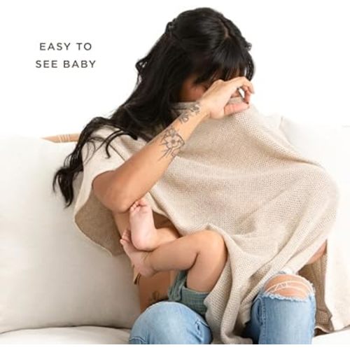 We are Amma | The Cocoon™ - Newborn Essentials Must Haves: Nursing Cover for Breast Feeding Essentials | Nursing Sweater Used as Breastfeeding Cover (Natural, One Size)