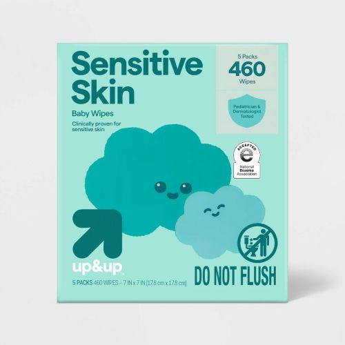 Sensitive Skin Baby Wipes - 5pk/460ct Total - Up&up™