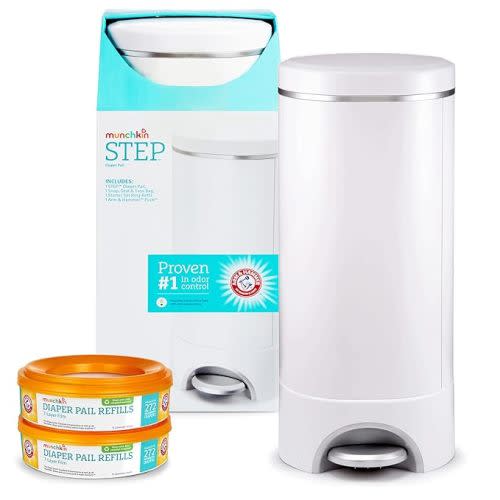 Munchkin® Step Diaper Pail Bundle - Includes Diaper Pail, Refill Rings, Bags and Baking Soda Puck